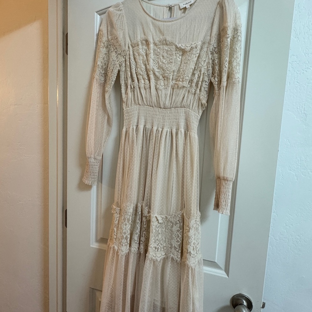 Bohme Cream Lace Maxi Dress